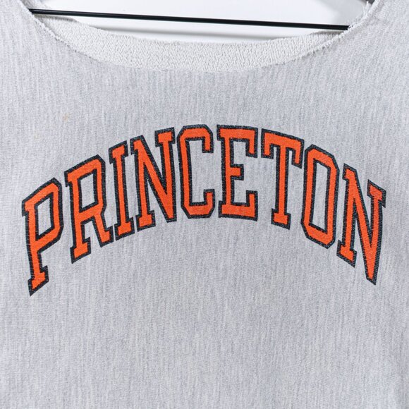 Princeton University Weave Sweatshirt VTG Large Chopped Cropped - Picture 3 of 15